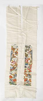 Broderi delar, fyra delar, siden. Qingdynastin.