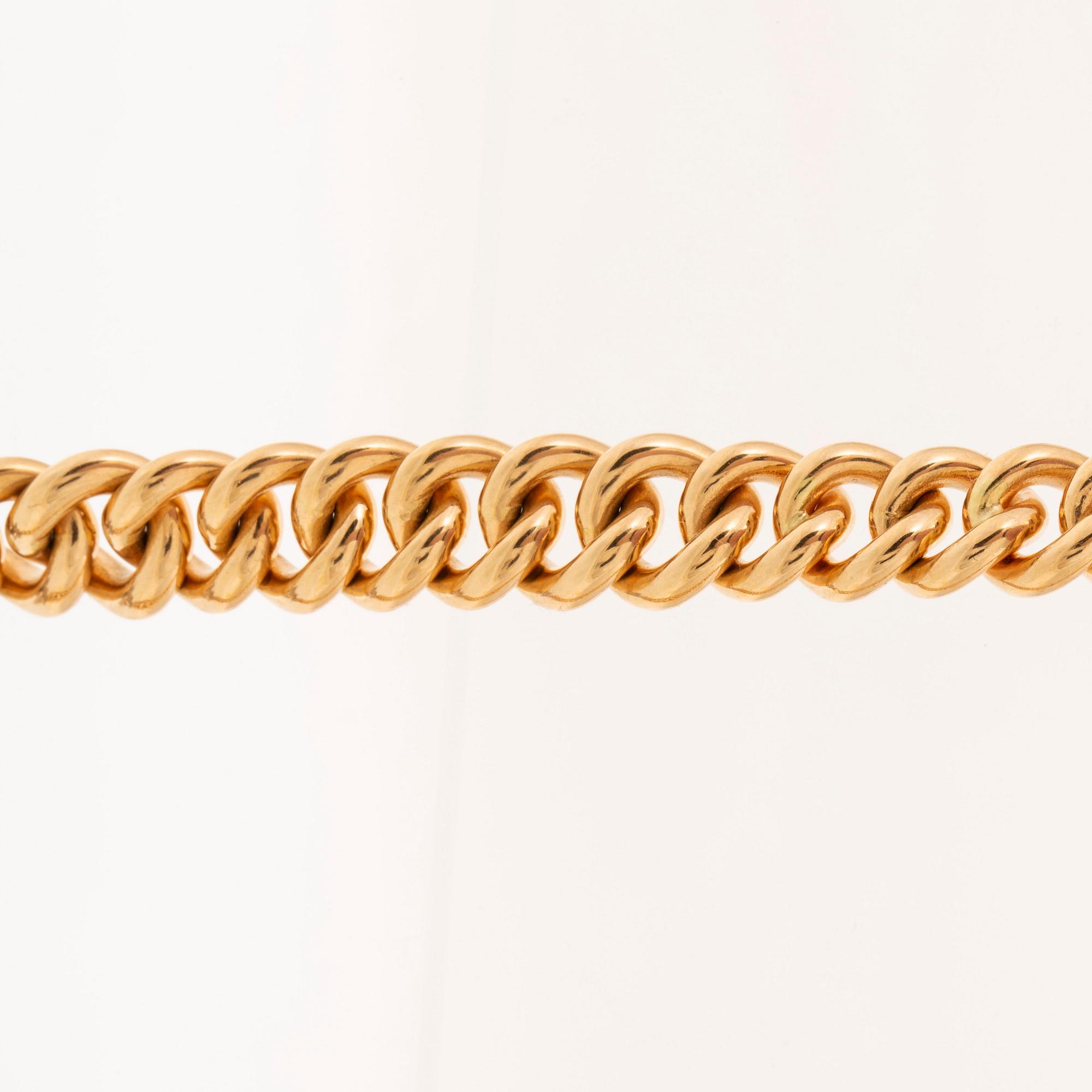 An 18K gold necklace weight 183,6 grams, 0,4 ct brilliants.