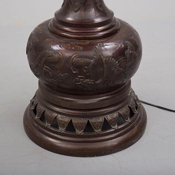 A bronze fool lamp, Meiji, Japan, Cicra 1900.