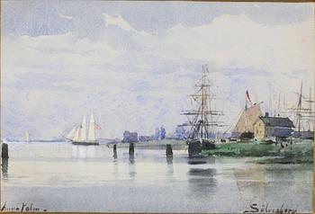 ANNA PALM DE ROSA, akvarell med täckvitt, sign.