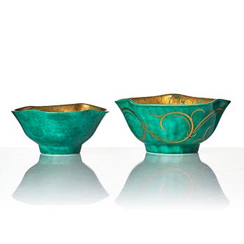 Wilhelm Kåge, outer casing, 2 pieces and bowls, 3 pieces, stoneware, Gustavsberg, most dated 1927-29.