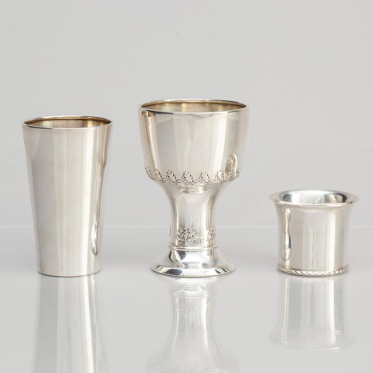 Ten Silver Beakers, 20th Century.