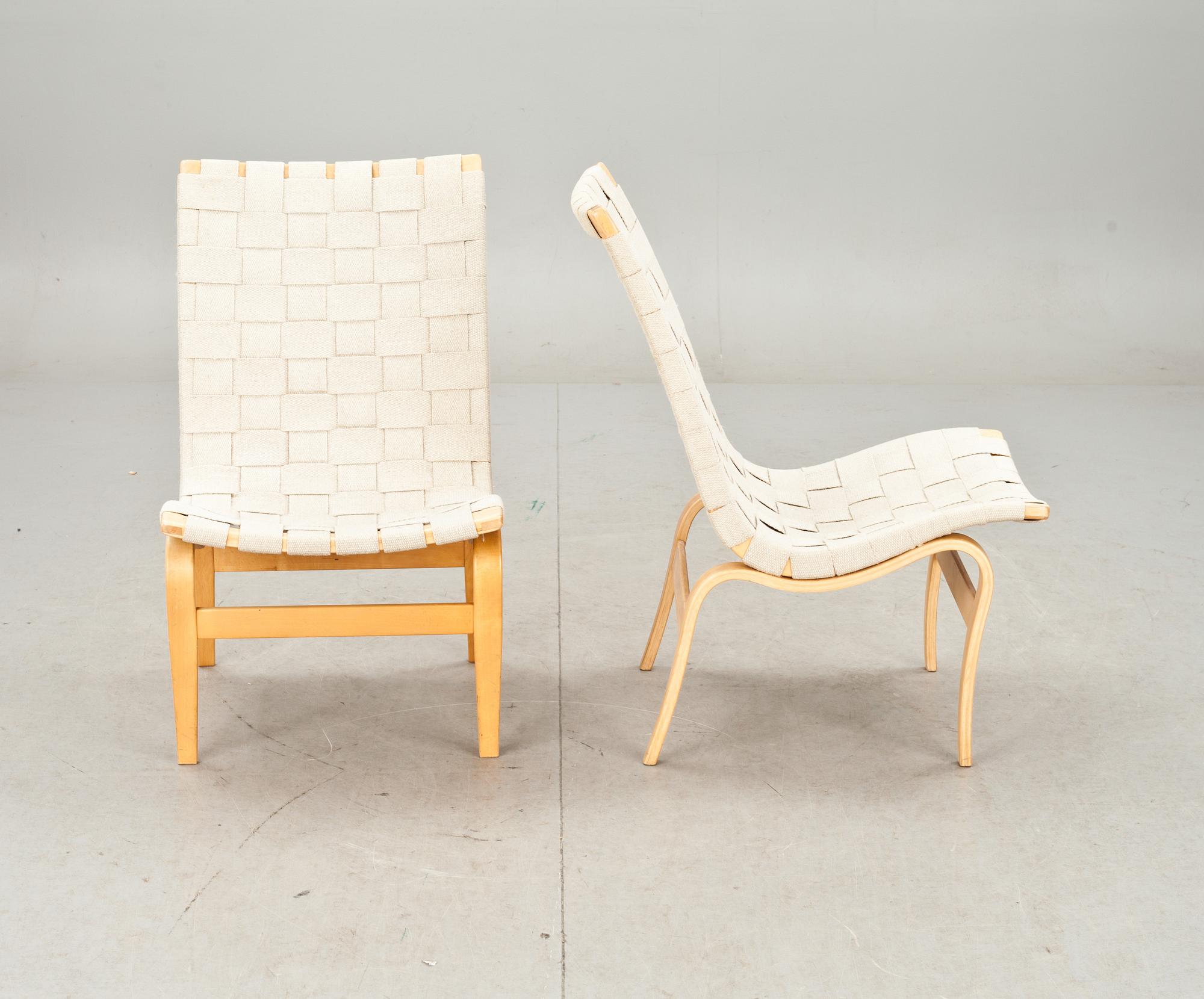 FÅTÖLJER, ett par, "Eva", Bruno Mathsson.