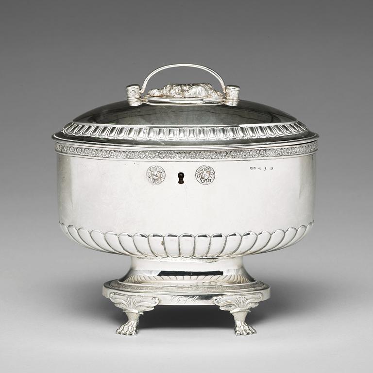 Anders Lundqvist, sockerskrin, silver, Stockholm 1826. Empire.