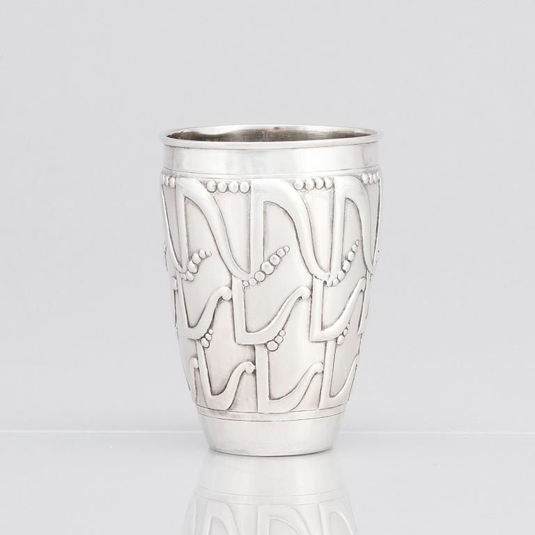 Thorvald Bindesbøll, a silver beaker, A. Michelsen, Copenhagen 1904.