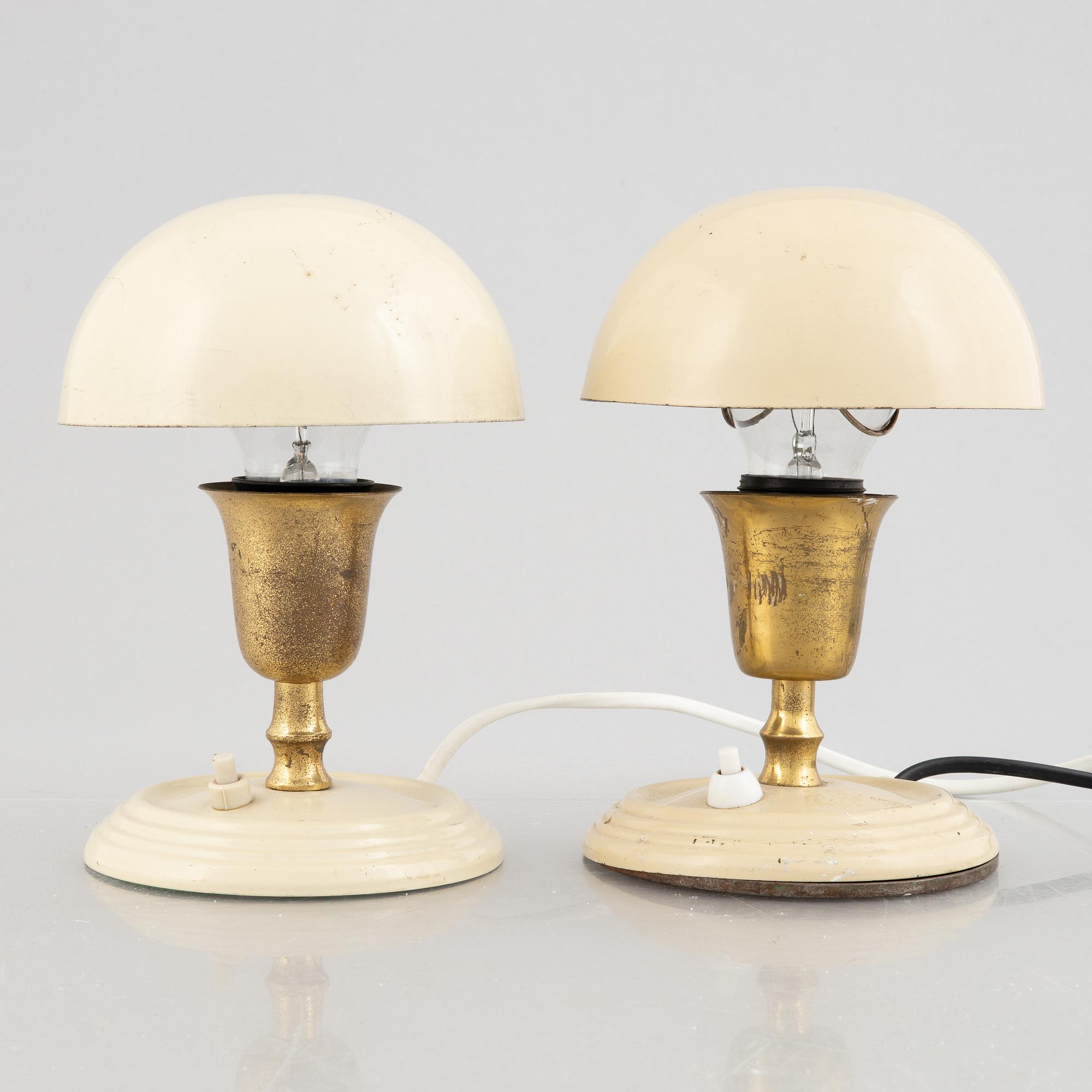 Uppsala Armaturfabrik, a pair of table lamps model "8422", 1930s/40s.