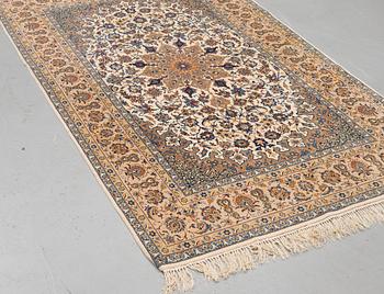 A rug, Old Esfahan, part silk, ca 242,5 x 149 cm.