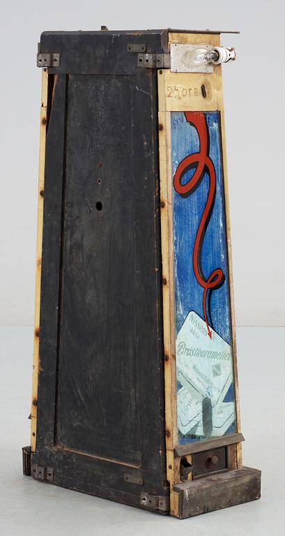 GODISAUTOMAT, "Nisses äkta bröstkarameller", M & L Thorengard, Köpenhamn, 1920/30-tal.