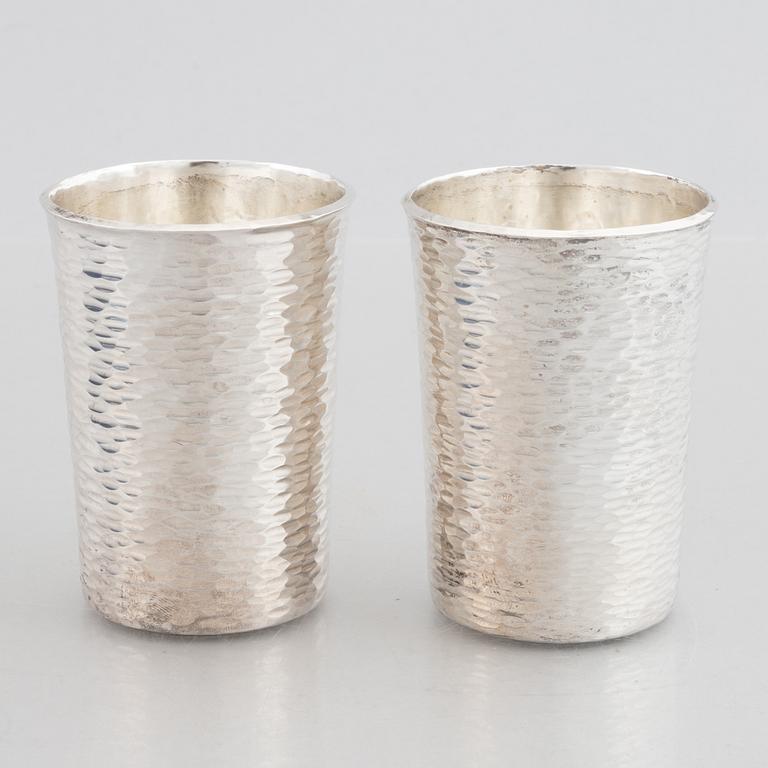 A Set of Six Swedish Sterling Silver Beakers, mark of Atelier Borgila,  Stockholm 1978.