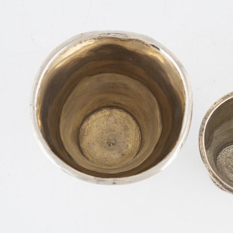 Two Swedish Silver Beakers, early 19th Century.