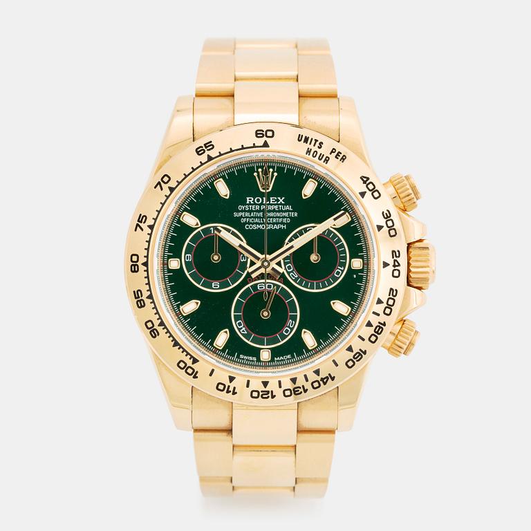 Rolex, Cosmograph, Daytona, chronograph, "Green Dial", ca 2016.