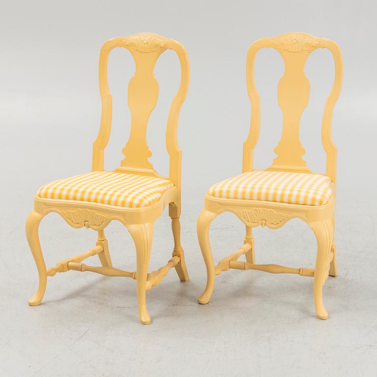 A 13-piece Rococo style dining room furniture suite, 20th Century.