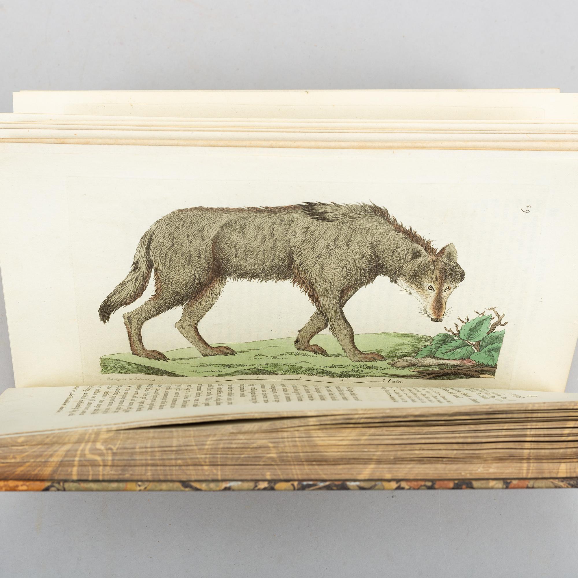 Med 72 handkolorerade zoologiska planscher, (2 vol.).