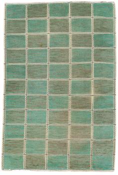 114. MÄRTA MÅÅS-FJETTERSTRÖM, matta, reliefflossa, "Rutig grön halvflossa", 311 x 207 cm, signerad AB MMF.