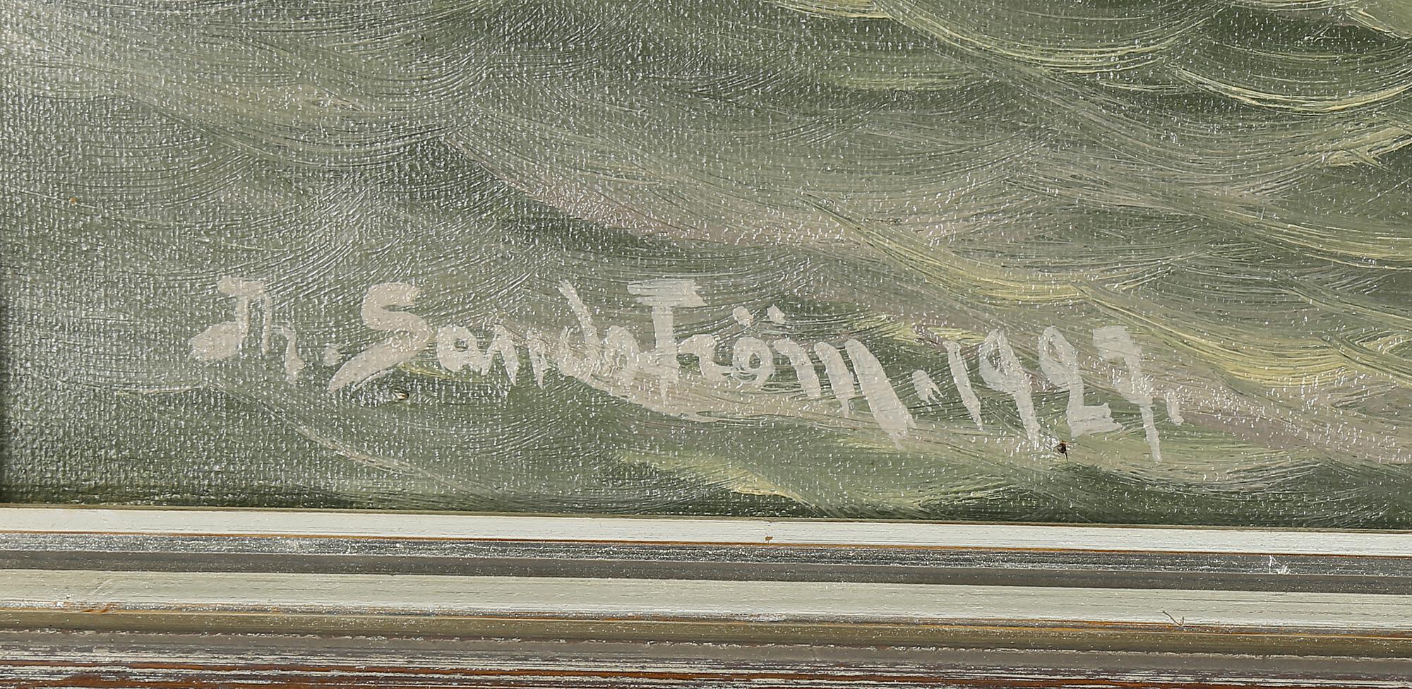 JOHAN OSSIAN ANDERSSON, olja på duk, signerad Th Sandström (pseudonym för J.O Andersson) och daterad 1927.