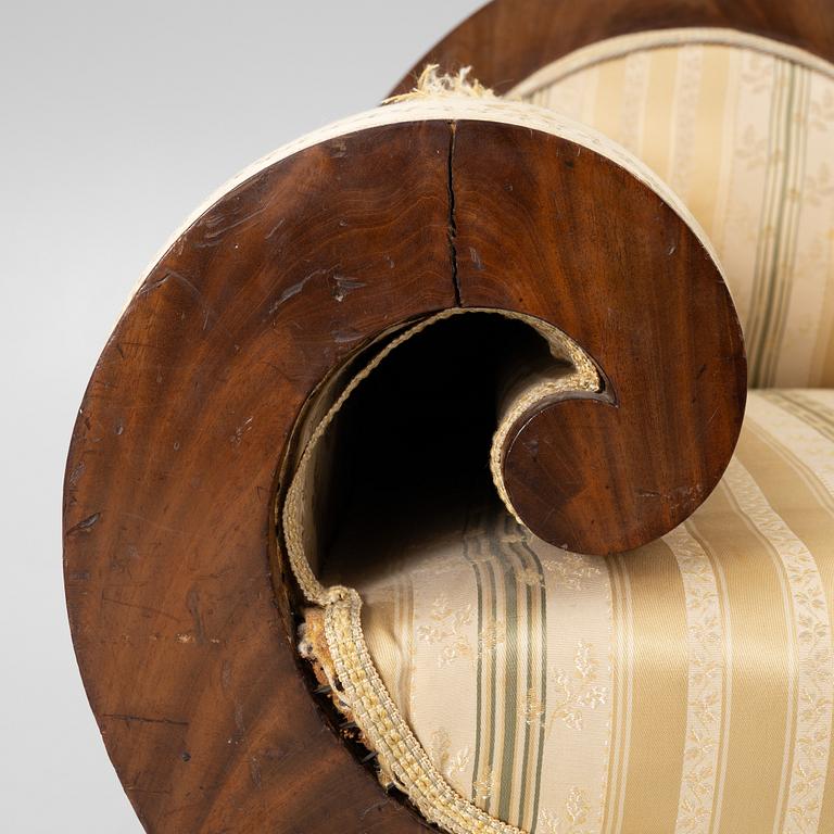 A Swedish Empire Couch, first half of the 19th Century.