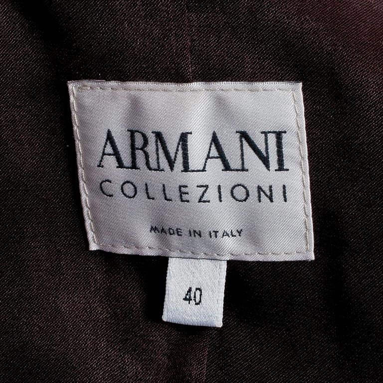 ARMANI COLLEZIONI, a taupe coloured wool coat.