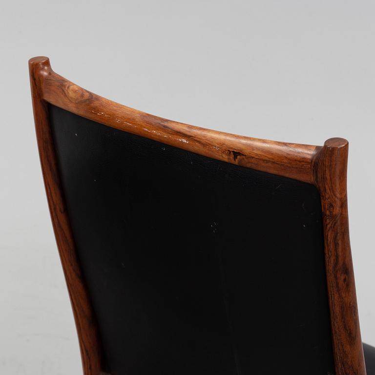 Matgrupp med bord samt 8 stolar bla, "Darby", Torbjørn Afdal, Nesjestranda møbelfabrikk, Norge, 1960-tal.