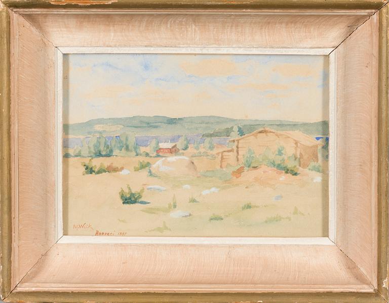 MARIA WIIK, watercolour, signed and dated Ruovesi 1895.