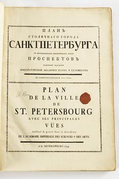 Tre vackra kart- & planschverk över St. Petersburg m.m., 1753, 1741 och 1739.