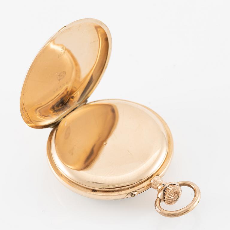 IWC, pocket watch, hunter, 49.5 mm.