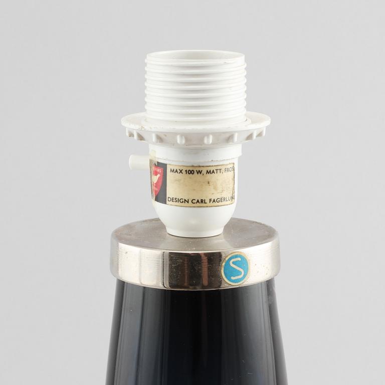 BORDSLAMPA, glas, Carl Fagerlund, Orrefors, 1900-talets andra hälft.