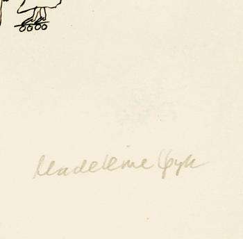 Madeleine Pyk, färglitografier, ett par, "Praktik stängd" och "Have a banana".