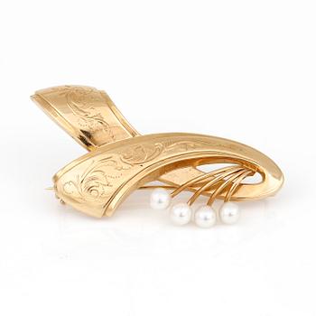 PARTI SMYCKEN, 3 delar, 14 respektive 18K guld, bland annat Gustaf Dahlgren & Co, Malmö, 1957. Vikt ca 13g.