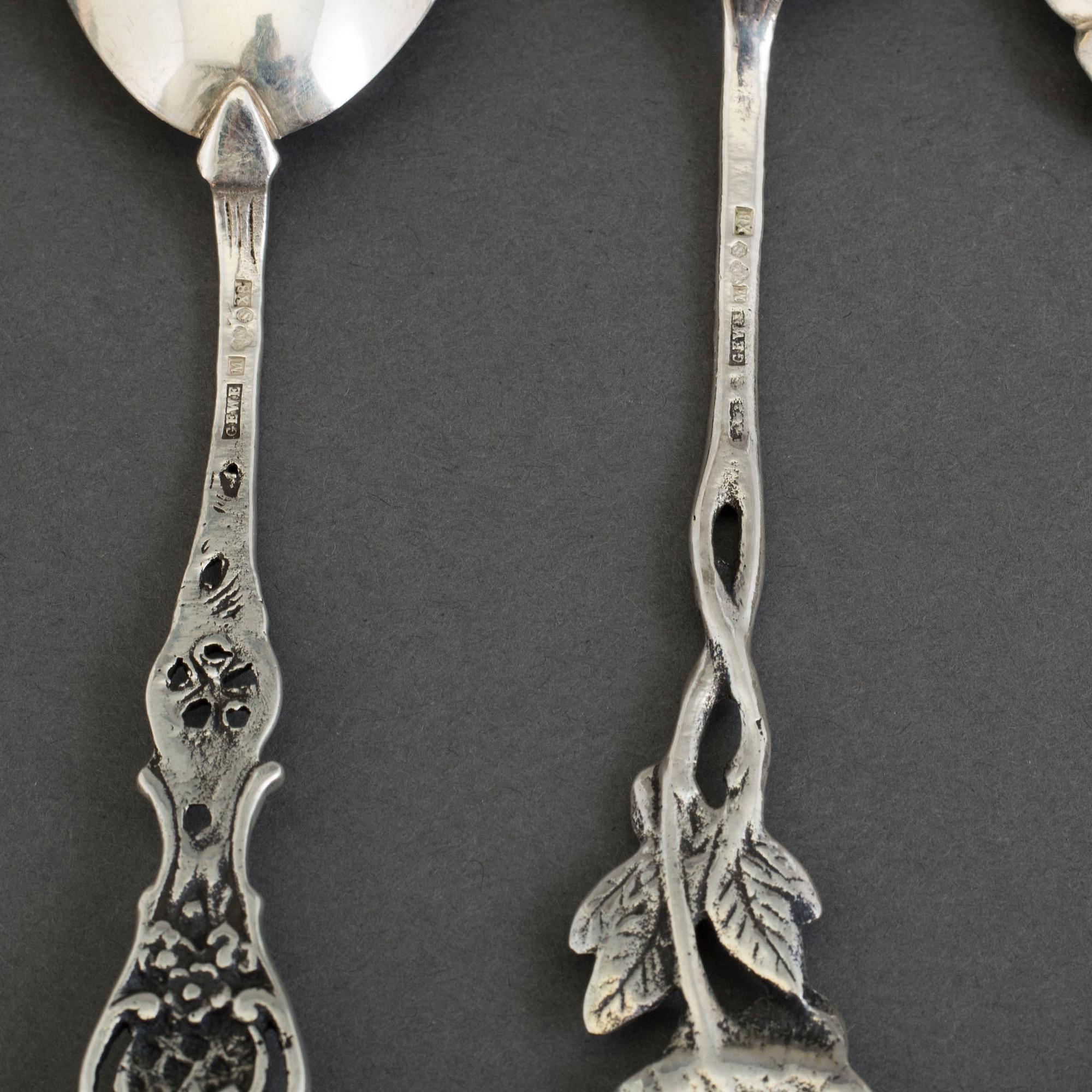 BESTICK, 19 delar, silver, 1800-1900-tal.