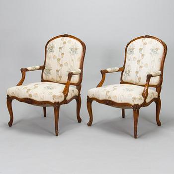 A pair of armchairs, late 19th century.