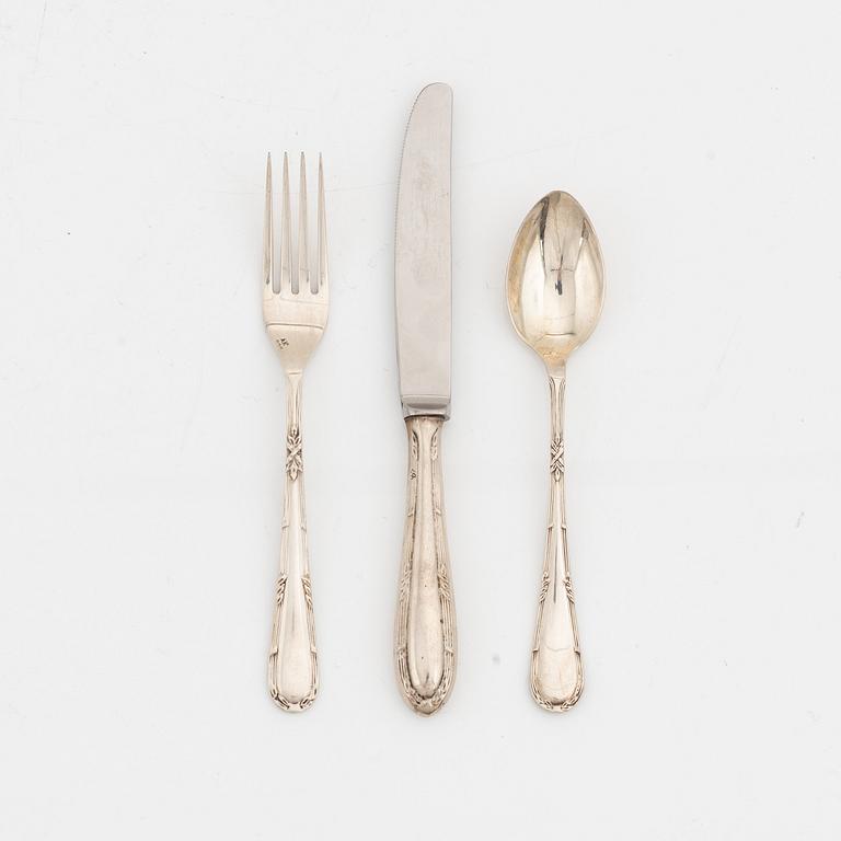 A set of 18 silver flatwear, Sweden, first half of the 20th century.