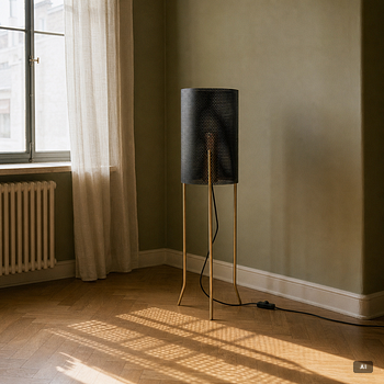 Niclas Hoflin, golvlampa, “Vouge Tripod”, Rubn.