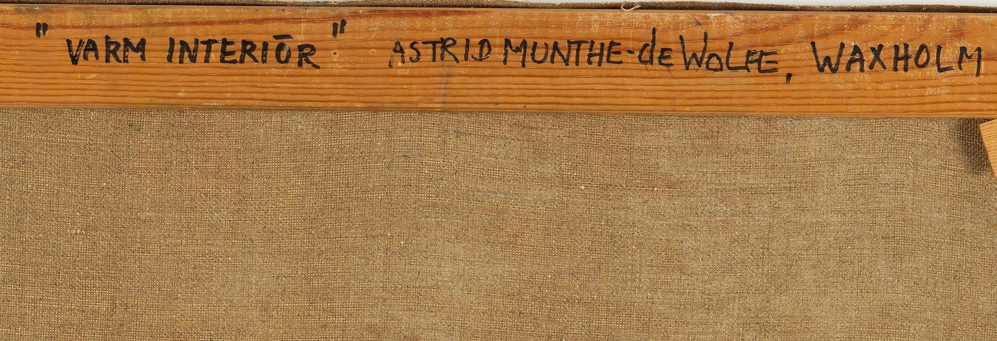 Astrid Munthe-de Wolfe, olja på duk, signerad.