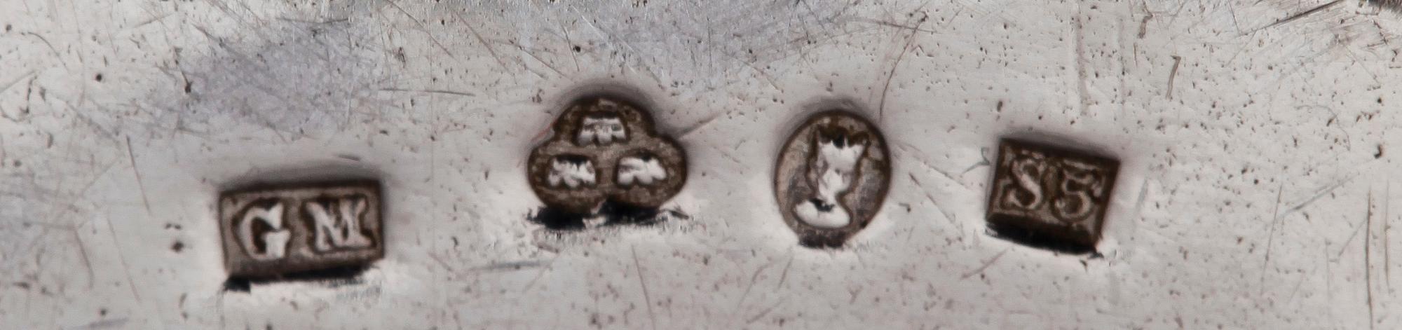 PARTI BÄGARE, 24 st, silver, flertal olika tillverkare, Europa, bla CG Hallberg, 1800-1900-tal. Totalvikt ca 1300 gram.