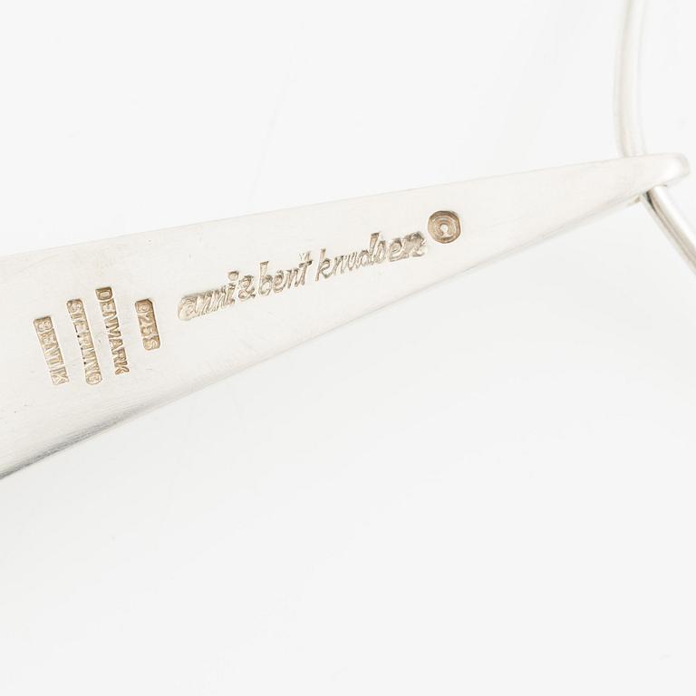 Anni & Bent Knudsen, collier, silver med cabochonslipade ametister, Danmark ca 1960-tal.