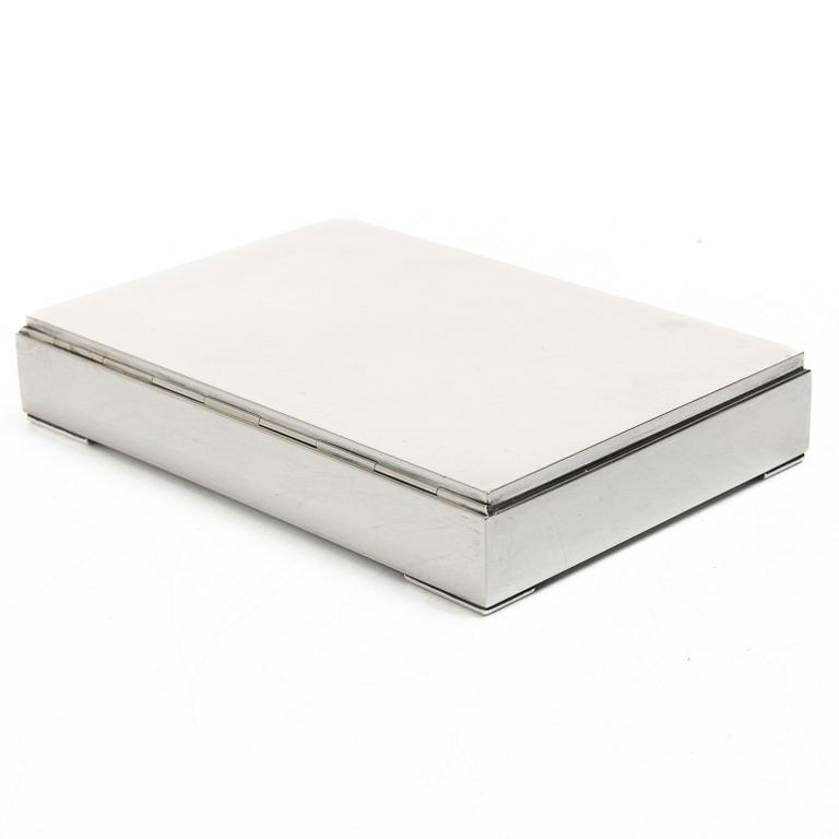 A 20th century sterling silver cigar-box.