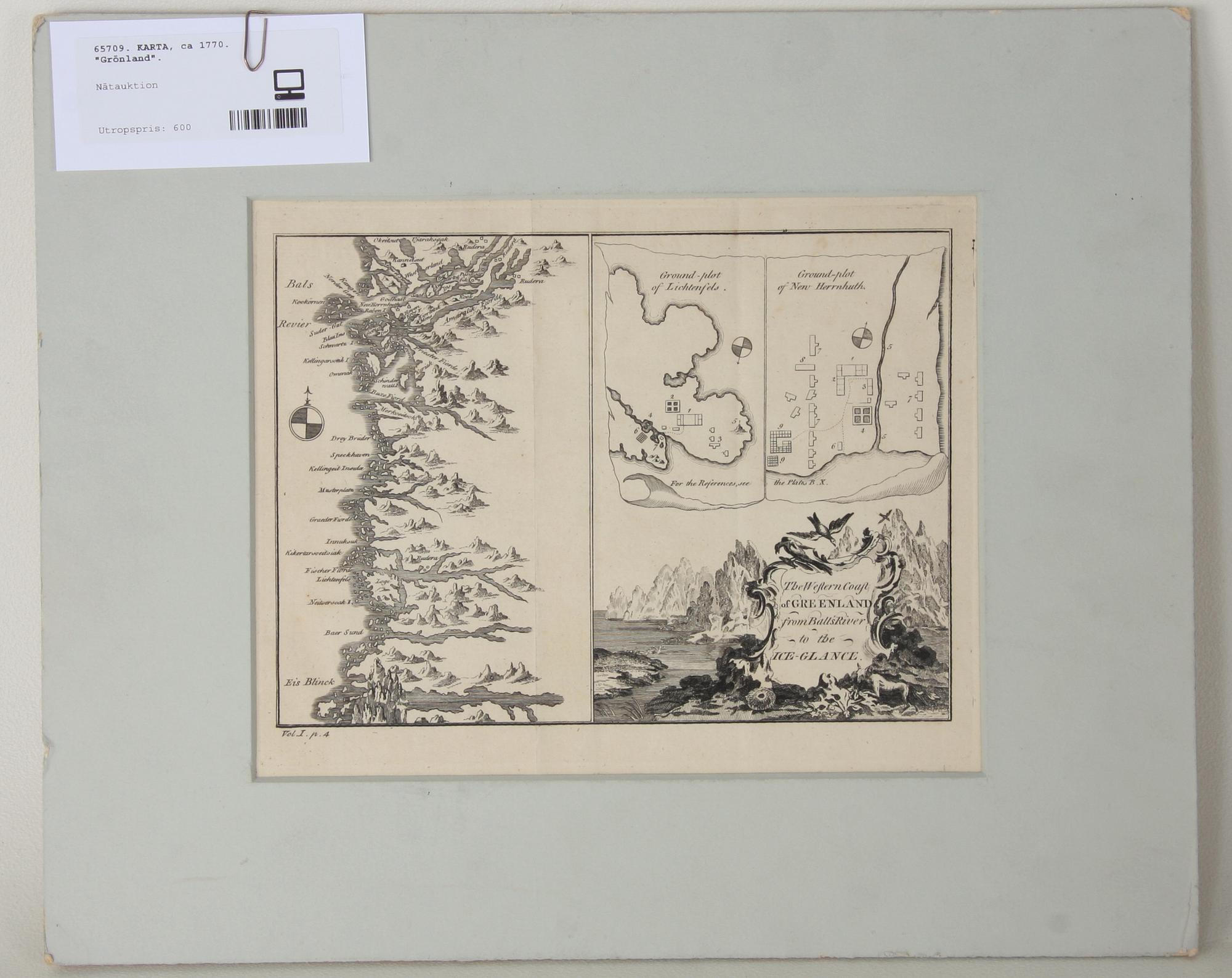 KARTA, "Grönland", ca 1770.