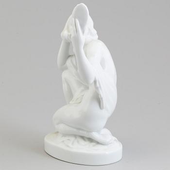 A Herend white glazed porcelain figure, Hungary, 20th Century.