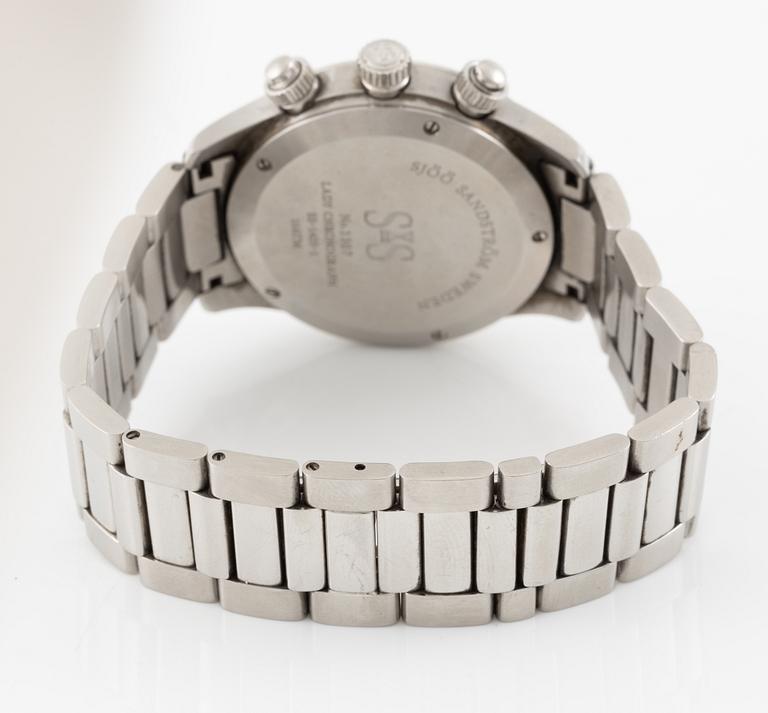 Sjöö Sandström, Royal Steel Lady Chronograph, kronograf, armbandsur, 35,5 mm.