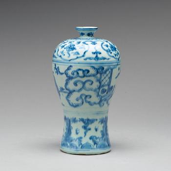 A blue and white Meiping vase, Ming dynasty, 16th Century.