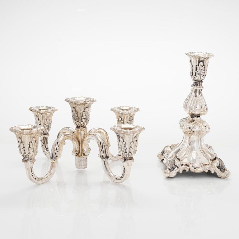Kandelaber, silver, Auran Kultaseppä Oy, Åbo 1975-76.