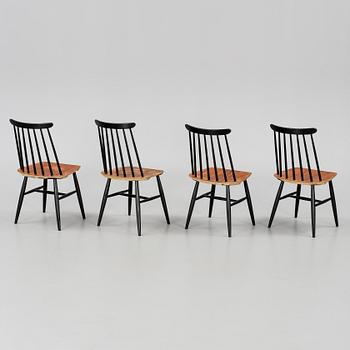 STOLAR, 4 st, "Fanett", Ilmari Tapiovaara, Edsbyverken, formgiven 1955.