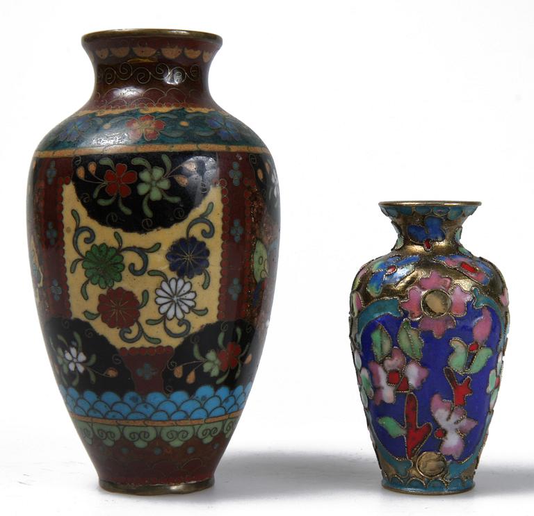 PARTI CLOISONNE, 8 delar, Kina, 1800/1900-tal.