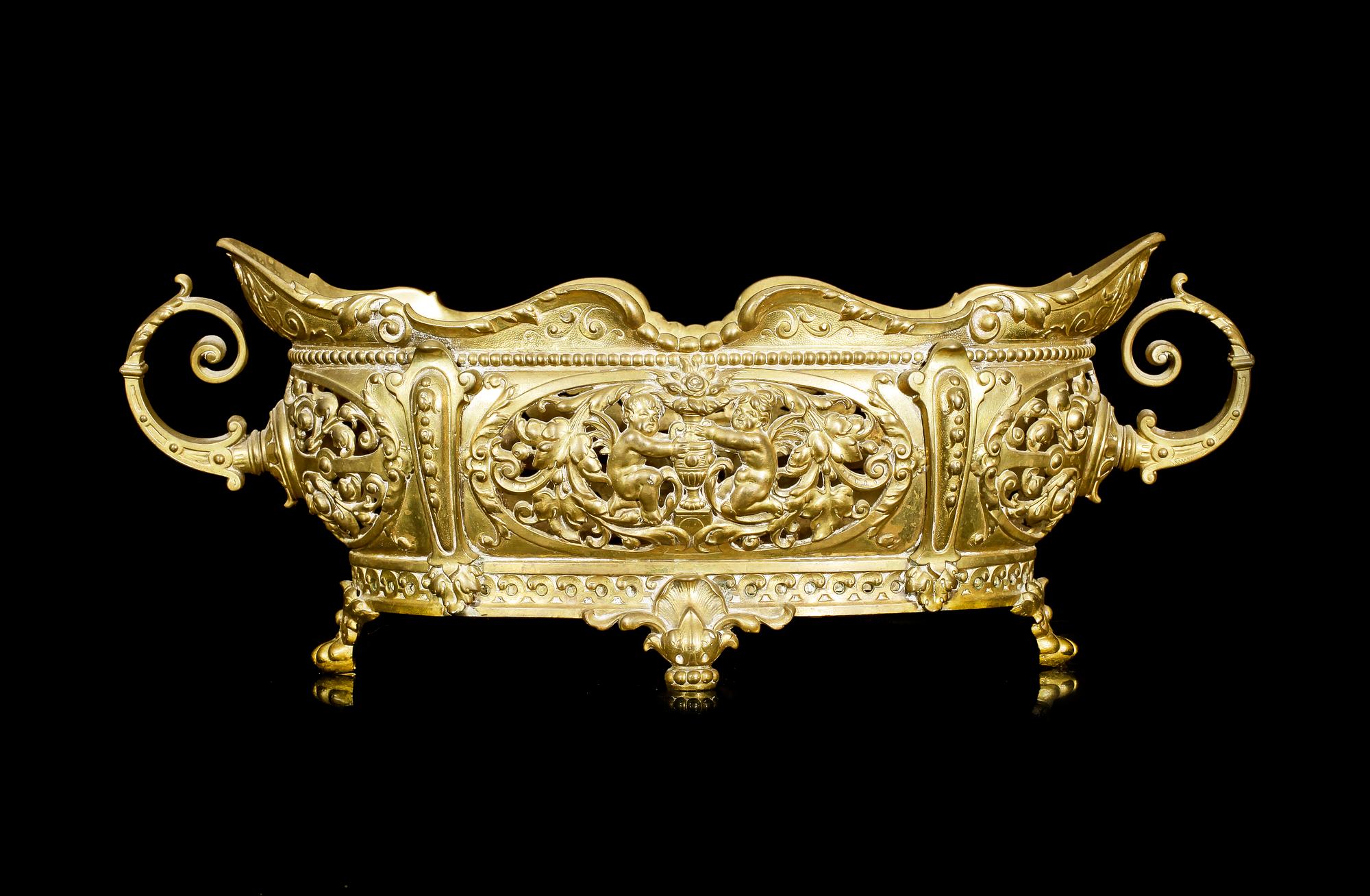 JARDINJERE, mässing, Louis XV-stil, 1900-tal.