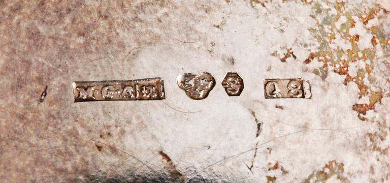 PARTI SILVER, 10 delar, Sverige resp England 1800/1900-tal. Ca 630 g.