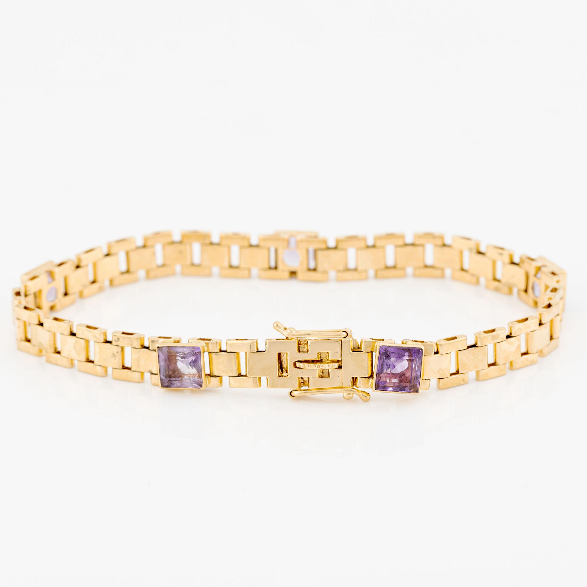 Armband 18K guld med ametister.