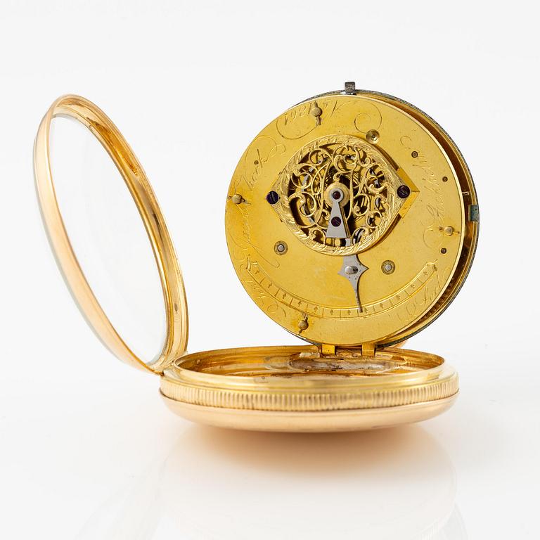 A gold pocket-watch by J. Kock (royal watchmaker, active in Stockholm 1762-1803).