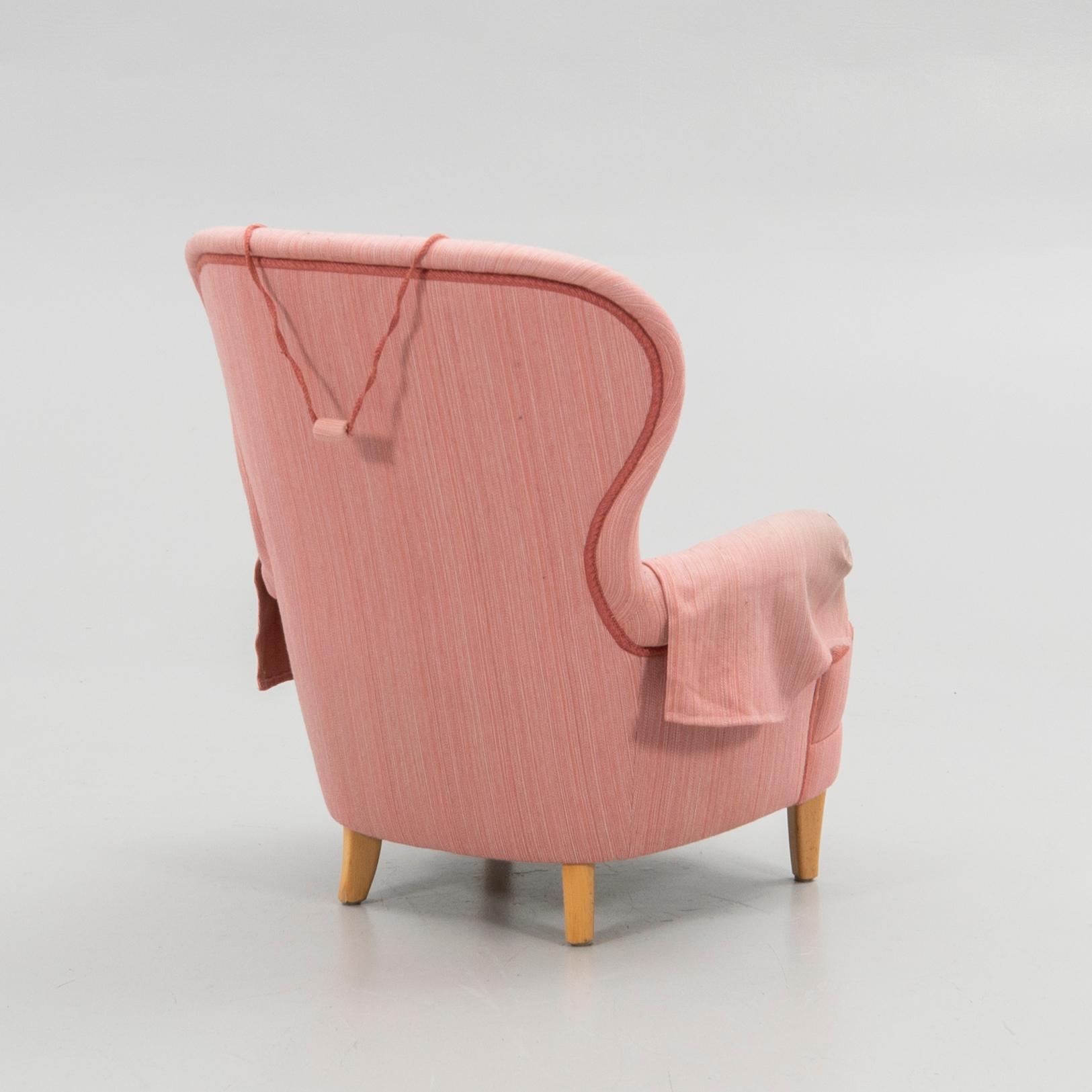 Carl Malmsten, Armchair with footstool, "The Giant Toad", second half of the 20th century.