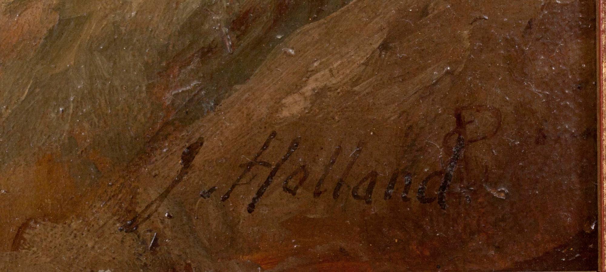 OKÄND KONSTNÄR, 1800-tal., olja på duk, sign. J. Holland.
