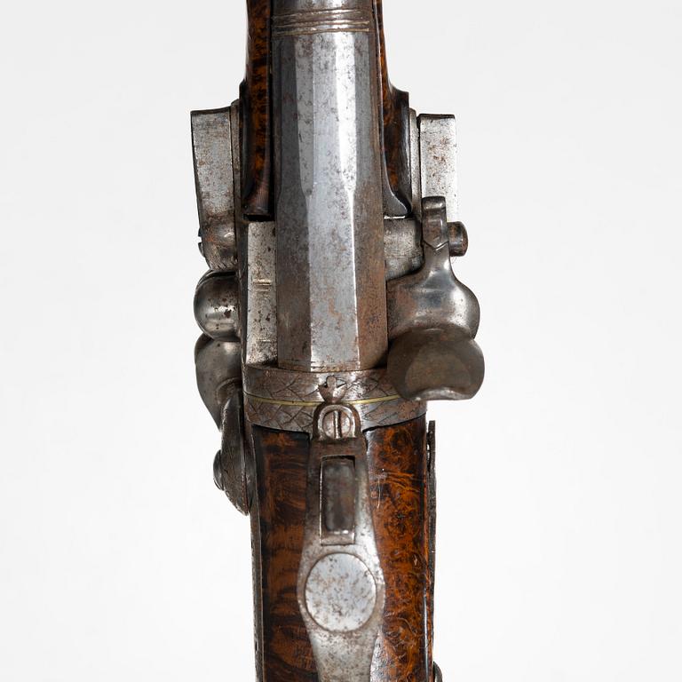 Flintlåspistol, s k Wender, signerad, 1700-talets mitt.